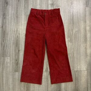 Hayden Los Angeles Wide Leg Pants Women Size Small Maroon Red Corduroy 70s Chic